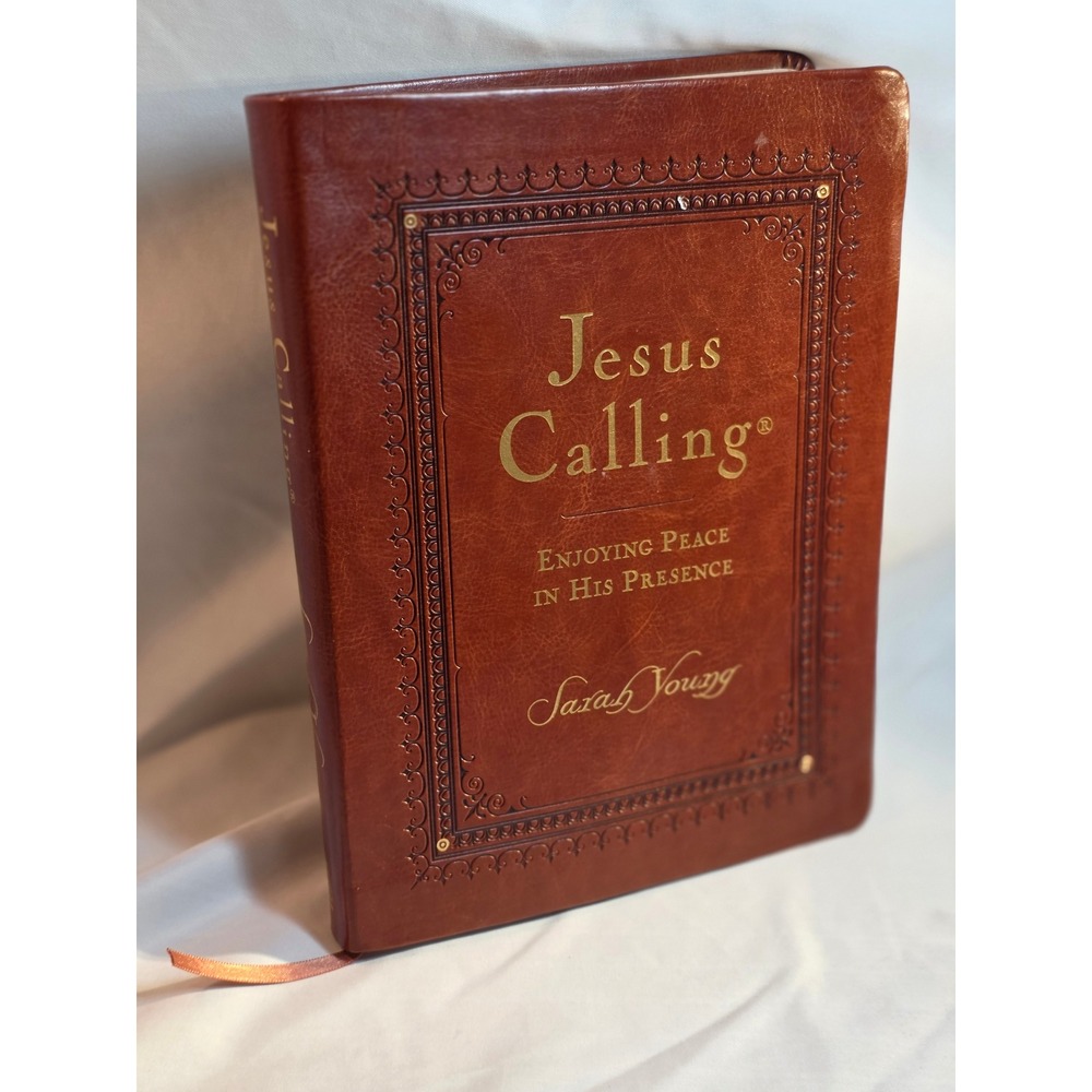 Jesus Calling Sarah Young Deluxe Edition Burgundy Faux Leather Daily Devotional